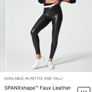 SPANX Shiny Black Faux Leather Leggings
